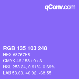 Color code: RGB 135 103 248 | qconv.com