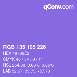 Color code: RGB 135 105 226 | qconv.com