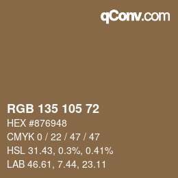 Código de color: RGB 135 105 72 | qconv.com
