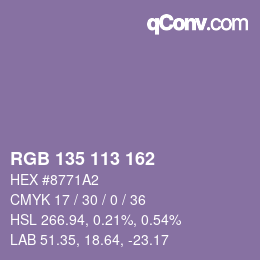 Color code: RGB 135 113 162 | qconv.com