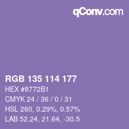 Farbcode: RGB 135 114 177 | qconv.com