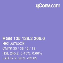 カラーコード: RGB 135 128.2 206.6 | qconv.com