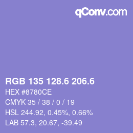 カラーコード: RGB 135 128.6 206.6 | qconv.com