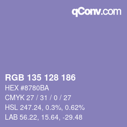 Color code: RGB 135 128 186 | qconv.com