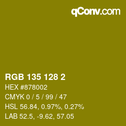 Color code: RGB 135 128 2 | qconv.com