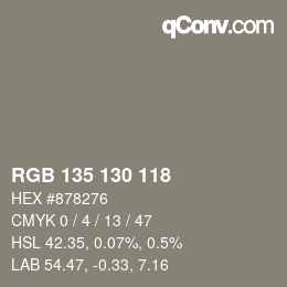 Code couleur: RGB 135 130 118 | qconv.com