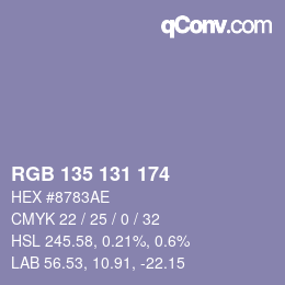 カラーコード: RGB 135 131 174 | qconv.com