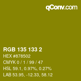 カラーコード: RGB 135 133 2 | qconv.com