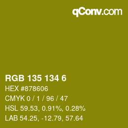 Color code: RGB 135 134 6 | qconv.com