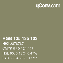 Color code: RGB 135 135 103 | qconv.com