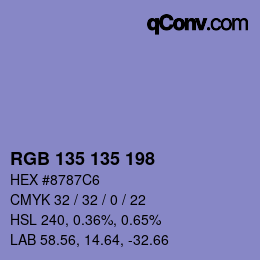 Color code: RGB 135 135 198 | qconv.com