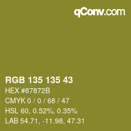 カラーコード: RGB 135 135 43 | qconv.com