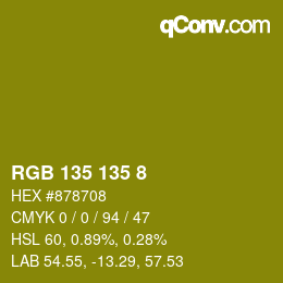 颜色代码: RGB 135 135 8 | qconv.com