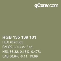 Farbcode: RGB 135 139 101 | qconv.com