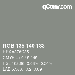 Color code: RGB 135 140 133 | qconv.com