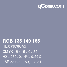 カラーコード: RGB 135 140 165 | qconv.com