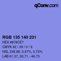 Color code: RGB 135 140 231 | qconv.com