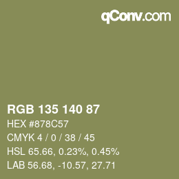 カラーコード: RGB 135 140 87 | qconv.com