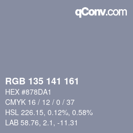 Código de color: RGB 135 141 161 | qconv.com