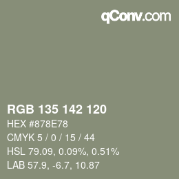 カラーコード: RGB 135 142 120 | qconv.com