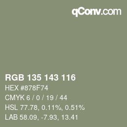 カラーコード: RGB 135 143 116 | qconv.com