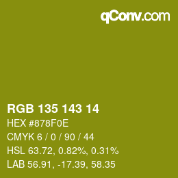 カラーコード: RGB 135 143 14 | qconv.com