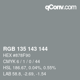 Color code: RGB 135 143 144 | qconv.com