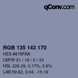 Color code: RGB 135 143 170 | qconv.com