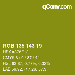 カラーコード: RGB 135 143 19 | qconv.com