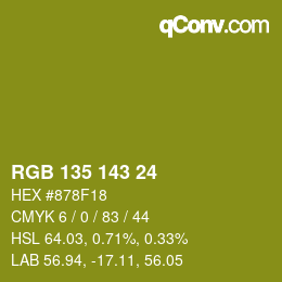 カラーコード: RGB 135 143 24 | qconv.com