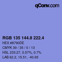 カラーコード: RGB 135 144.8 222.4 | qconv.com