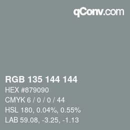 Color code: RGB 135 144 144 | qconv.com