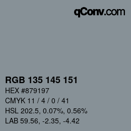 Código de color: RGB 135 145 151 | qconv.com