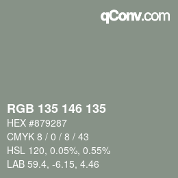 Color code: RGB 135 146 135 | qconv.com