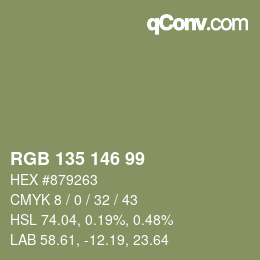 Farbcode: RGB 135 146 99 | qconv.com