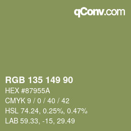 Farbcode: RGB 135 149 90 | qconv.com