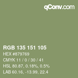 カラーコード: RGB 135 151 105 | qconv.com