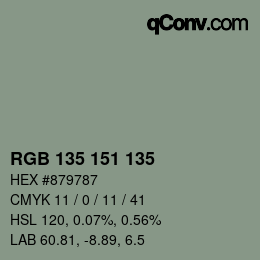 Color code: RGB 135 151 135 | qconv.com