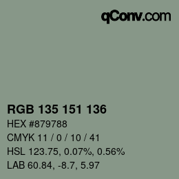 Código de color: RGB 135 151 136 | qconv.com