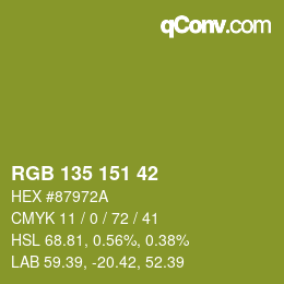 カラーコード: RGB 135 151 42 | qconv.com