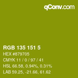Color code: RGB 135 151 5 | qconv.com