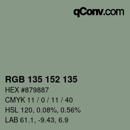 Color code: RGB 135 152 135 | qconv.com