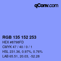 Color code: RGB 135 152 253 | qconv.com