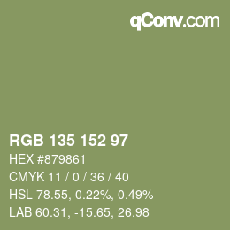 カラーコード: RGB 135 152 97 | qconv.com