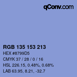 Farbcode: RGB 135 153 213 | qconv.com