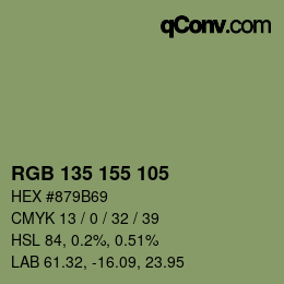 カラーコード: RGB 135 155 105 | qconv.com