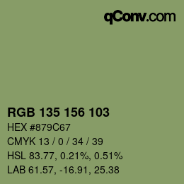 カラーコード: RGB 135 156 103 | qconv.com