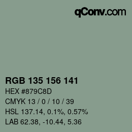 カラーコード: RGB 135 156 141 | qconv.com