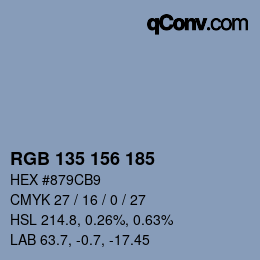 カラーコード: RGB 135 156 185 | qconv.com