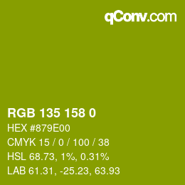 Farbcode: RGB 135 158 0 | qconv.com